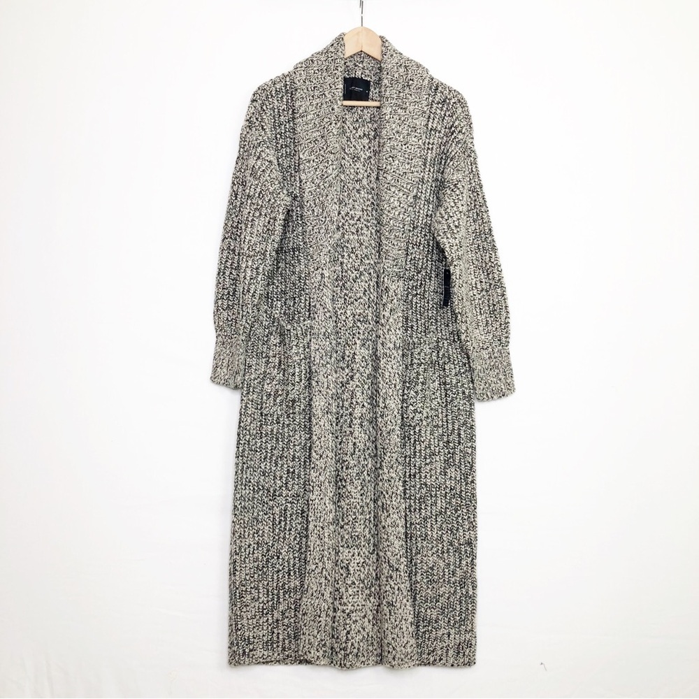 Lucky Brand Black and Cream Marled Knit Cardigan - Picture 4 of 14